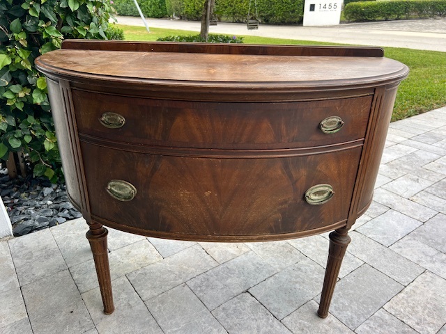 Demi Lune Table with 2 Drawers